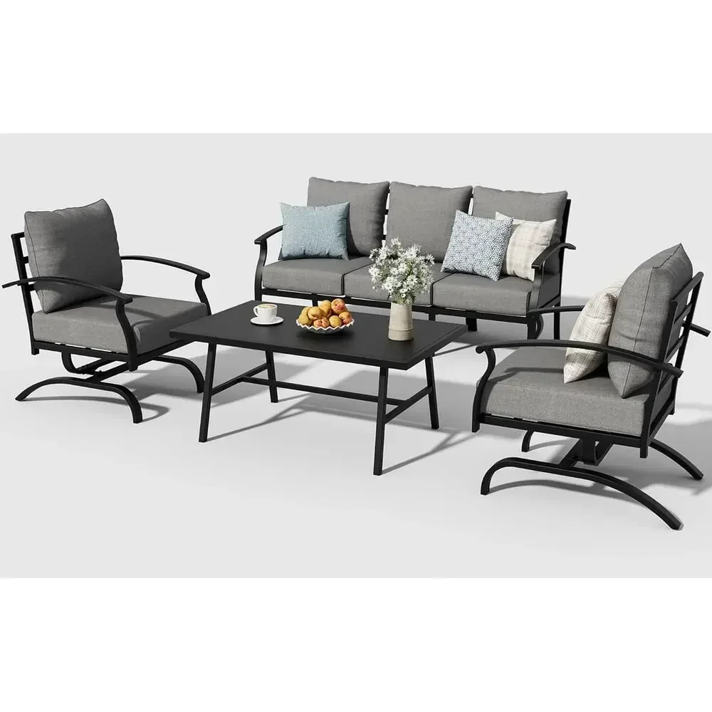 طقم أثاث خارجي معدني رمادي الل - مراجعة Outdoor Furniture Metal Chairs وسعره